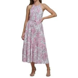 Tommy Hilfiger Sleeveless Halter Neck Tiered Maxi Dress NWT Size 14